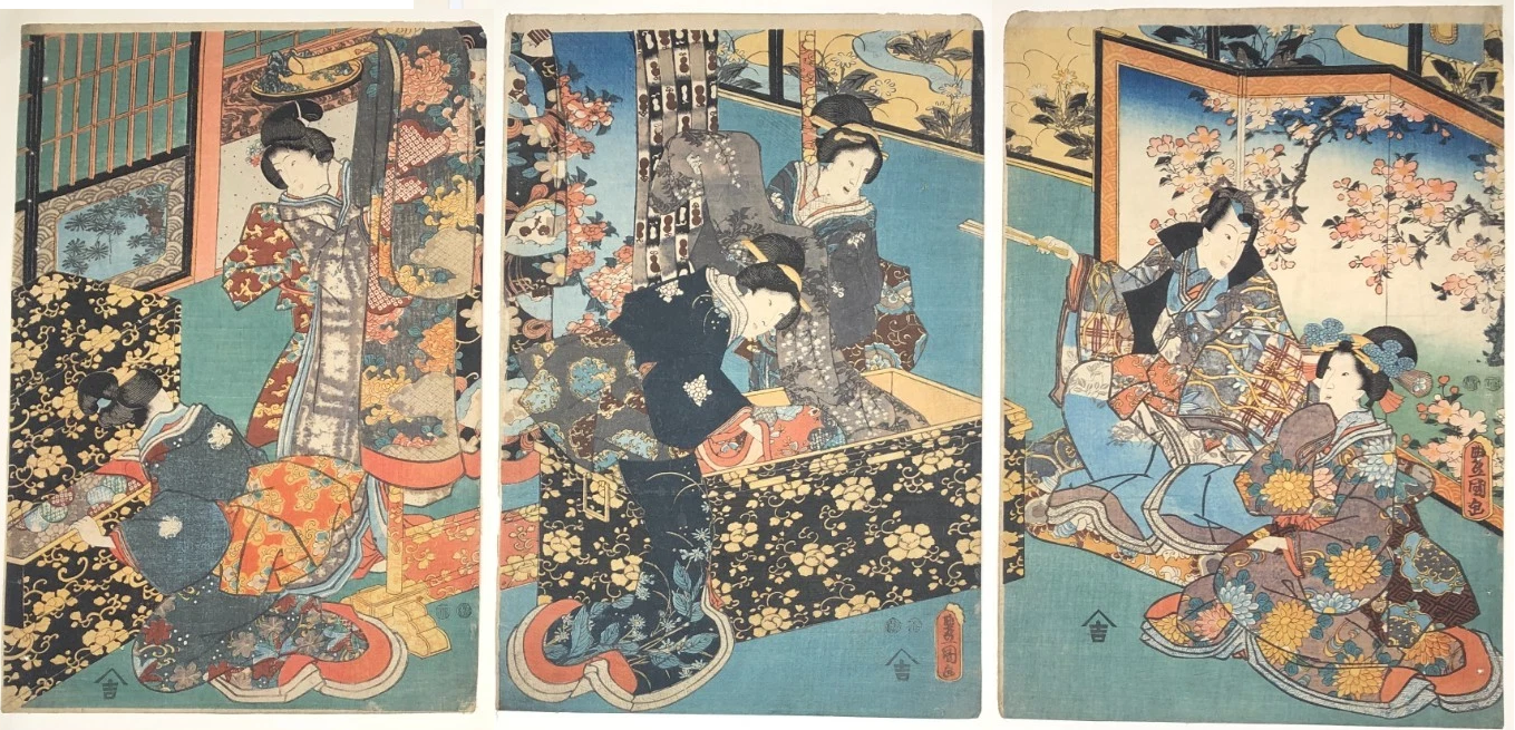 源氏絵　源氏物語　浮世絵　【５点38,500円】